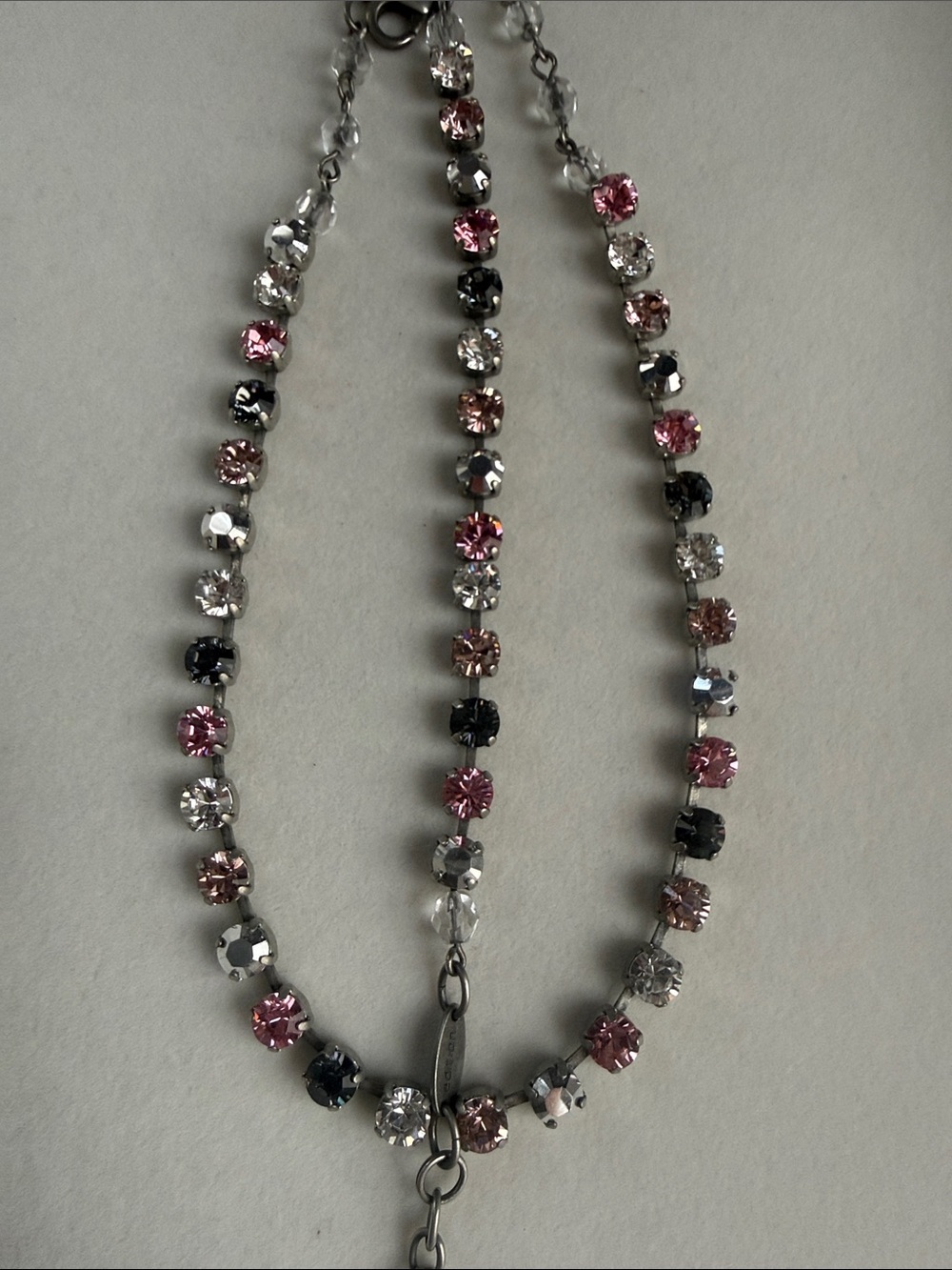 Sabika Pink, Black & Clear Crystal Bracelet Set